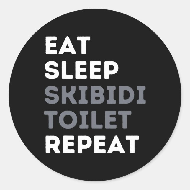 Pegatina Redonda Dormir Skibidi Toilet Repetir Funny Skibidi Toil (Anverso)