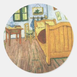 Pegatina Redonda Dormitorio de Van Gogh en Arles