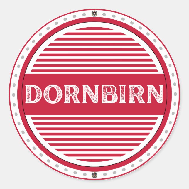Pegatina Redonda Dornbirn City Pride Emblem – Austrian Identity (Anverso)