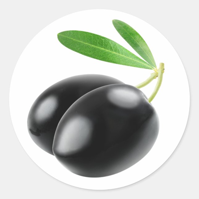 Pegatina Redonda Dos aceitunas negras (Anverso)