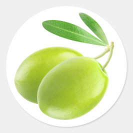 Pegatina Redonda Dos aceitunas verdes