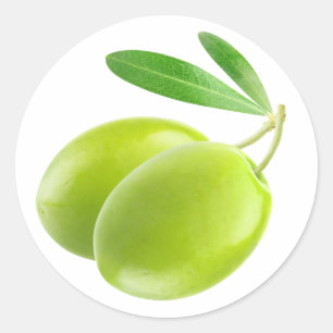 Pegatina Redonda Dos aceitunas verdes