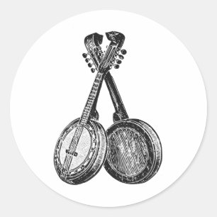 Pegatina Redonda Dos banjos