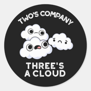 Pegatina Redonda Dos Compañías Amenazan Con Un Cloud Weather Pun Da