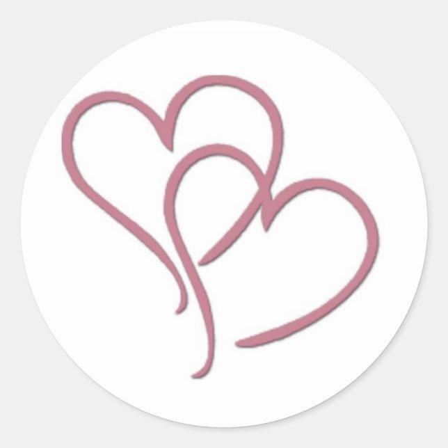 Pegatina Redonda Dos corazones... (Anverso)
