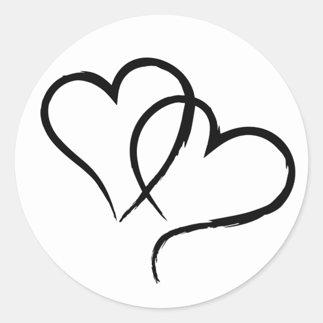 Pegatina Redonda Dos corazones (Anverso)