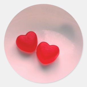Pegatina Redonda Dos corazones