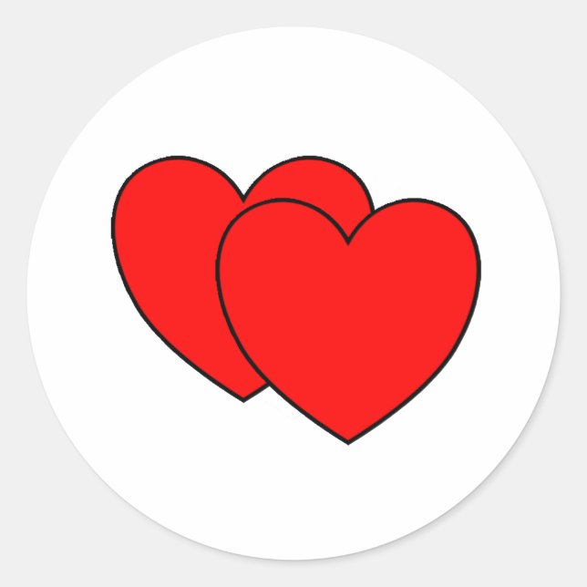 Pegatina Redonda Dos corazones (Anverso)