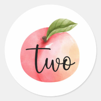 Pegatina Redonda Dos dulces pasteles segundo cumpleaños