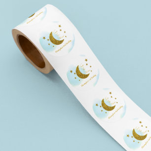 Pegatina Redonda Dos El Segundo Cumpleaños De La Luna