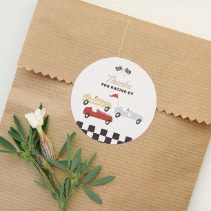 Pegatina Redonda Dos Fiestas del segundo cumpleaños de Fast Race C