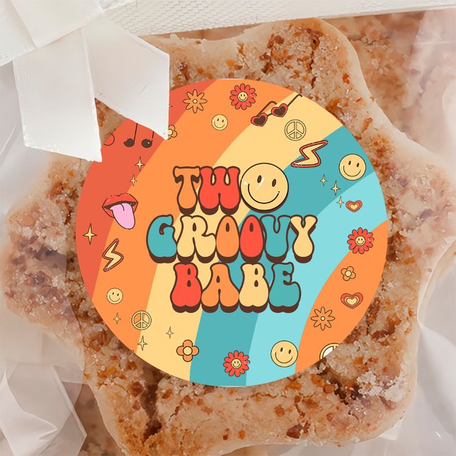 Pegatina Redonda Dos Groovy Babe Retro Rainbow segundo Fiesta de cu (Subido por el creador)