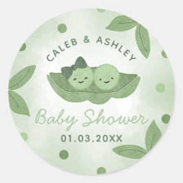 Pegatina Redonda Dos guisos en un niño gemelo de podo y un Chica Ba