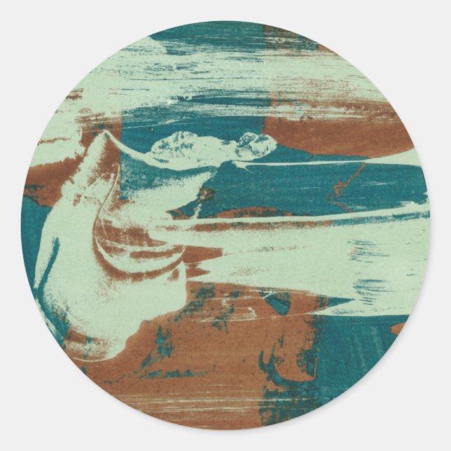 Pegatina Redonda Dos hacia el norte (Anverso)