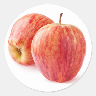 Pegatina Redonda Dos manzanas rojas