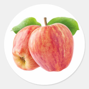 Pegatina Redonda Dos manzanas rojas