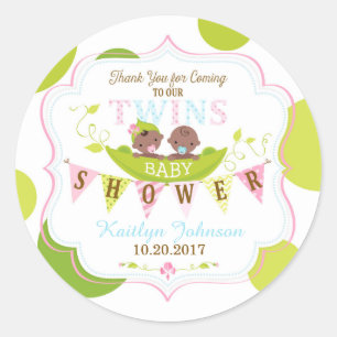 Pegatina Redonda Dos maricas en un niño gemelo africano gracias Chi