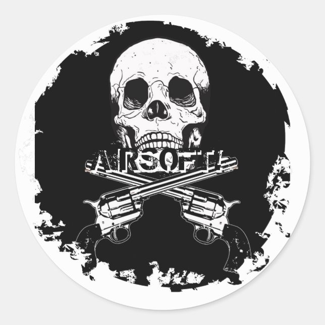 Pegatina Redonda Dos Pegatinas en crisis (Anverso)