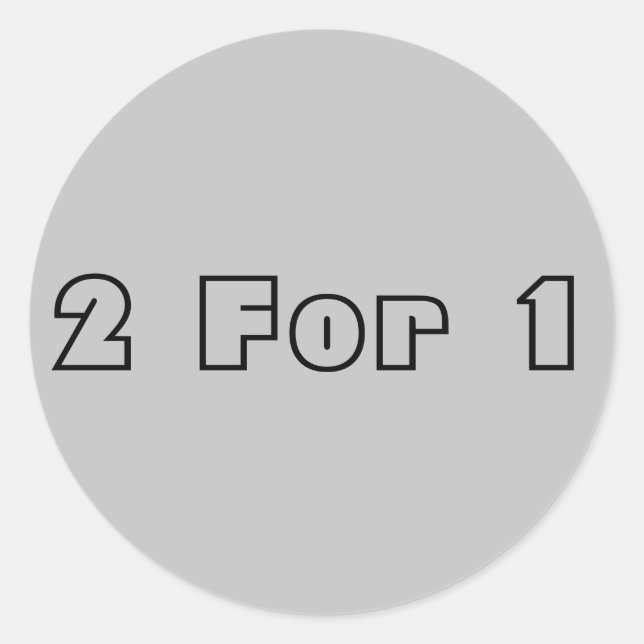 Pegatina Redonda Dos por uno (Anverso)