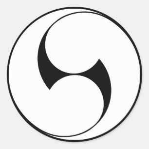 Pegatina Redonda Dos remolinos en sentido antihorario (Jinuki)