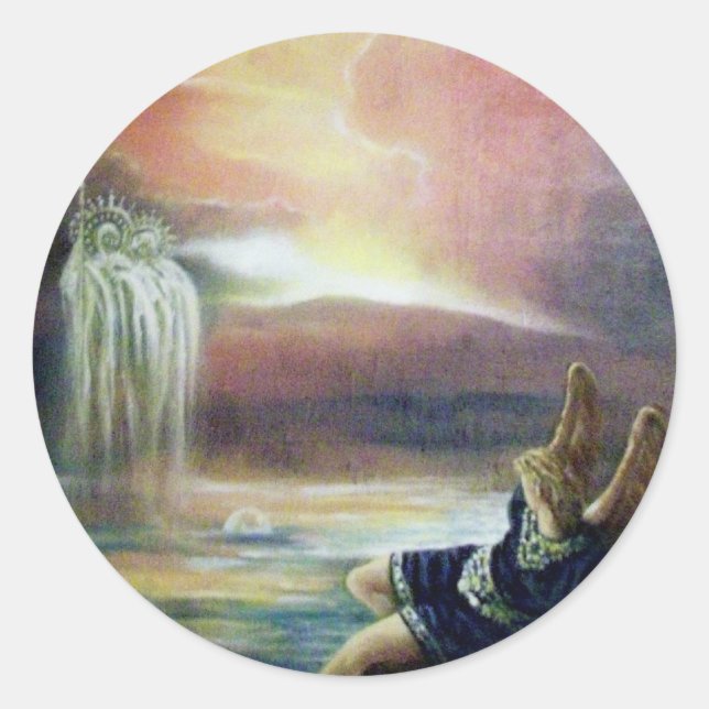 PEGATINA REDONDA DOS SAINT JOHN Y FALLEN ANGEL (Anverso)