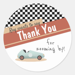 Pegatina Redonda Dos temas de auto rápido único negro rojo amaril