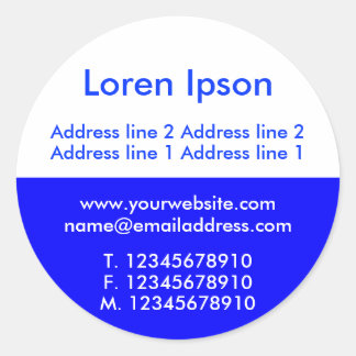 Pegatina Redonda Dos Tone Blue y White Business / Perfil