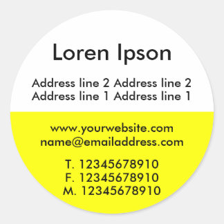 Pegatina Redonda Dos Tone Yellow y White Business / Profile