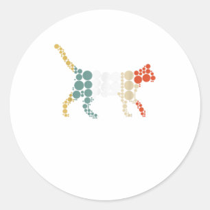 Pegatina Redonda Dot Cat Amantes de puntos graciosos Día de regalo 