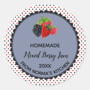 Pegatina Redonda Dot de polka multicolor mezclado Berry Jam