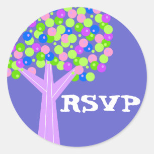 Pegatina Redonda Dotberry Tree RSVP