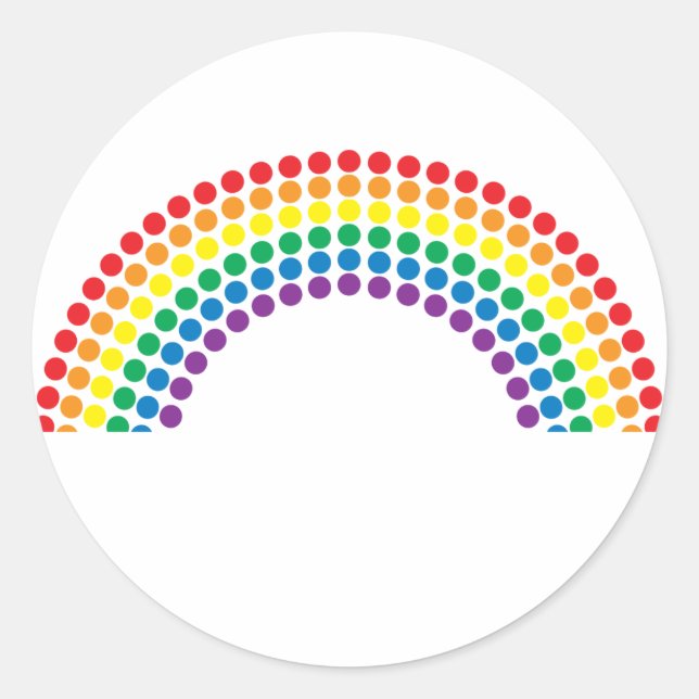 Pegatina Redonda Dotty Rainbow (Anverso)