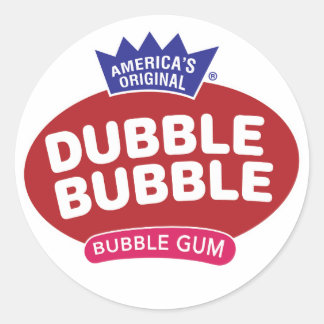 Pegatina Redonda Double Bubble Bubble gum logo