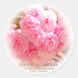 Pegatina Redonda Double Cherry Blossom: Sato-zakura