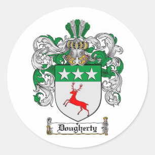 PEGATINA REDONDA DOUGHERTY FAMILILILITY CREST - DOUGHERTY COAT OF A