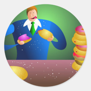 Pegatina Redonda Doughnut Dave