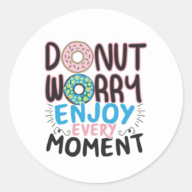 Pegatina Redonda Doughnut Lover - Donut Worry Animation (Anverso)