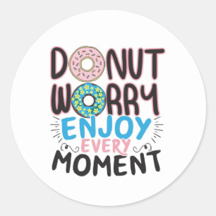 Pegatina Redonda Doughnut Lover - Donut Worry Animation