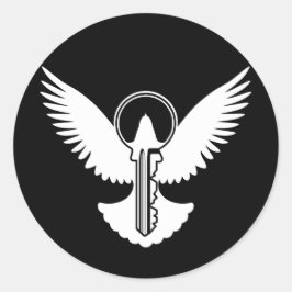 Pegatina Redonda Dove con clave