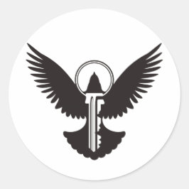 Pegatina Redonda Dove con clave