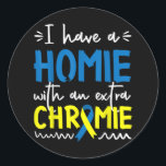 Pegatina Redonda Down Syndrome Awareness  For Friend Homie Down Syn<br><div class="desc">Hope you like it</div>