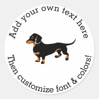 Pegatina Redonda Doxie Dog Love - Cute Little Dachshund