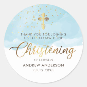 Pegatina Redonda Doy Las Gracias A La Cristiandad De Los Niños De L