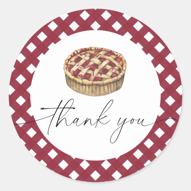 Pegatina Redonda Doy las gracias por la tarta acuática de la ducha  (Anverso)