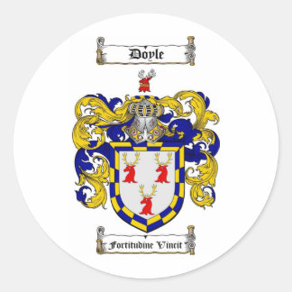 PEGATINA REDONDA DOYLE FAMILILILE CREST - DOYLE COAT OF ARMS