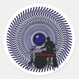 Pegatina Redonda Dr. Fameus seis pegatinas 3in