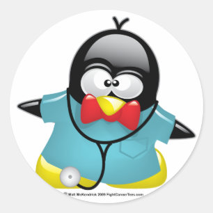 Pegatina Redonda Dr. Penguin