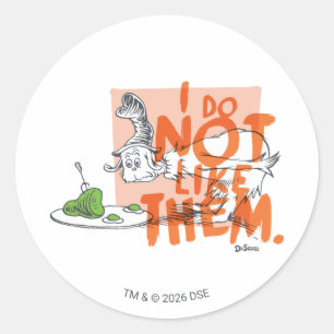 Pegatina Redonda Dr. Seuss Guy-Am-I "No Me Gustan"