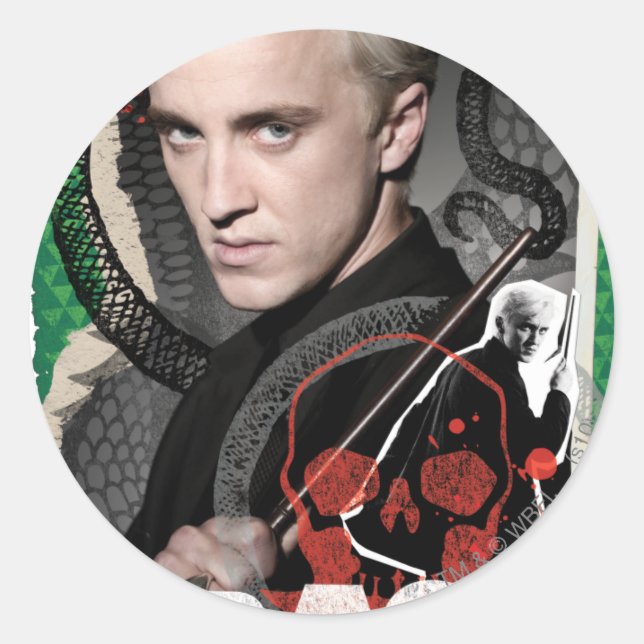 Pegatina Redonda Draco Malfoy 6 (Anverso)