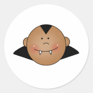 Pegatina Redonda Drácula de Personalizable afroamericano